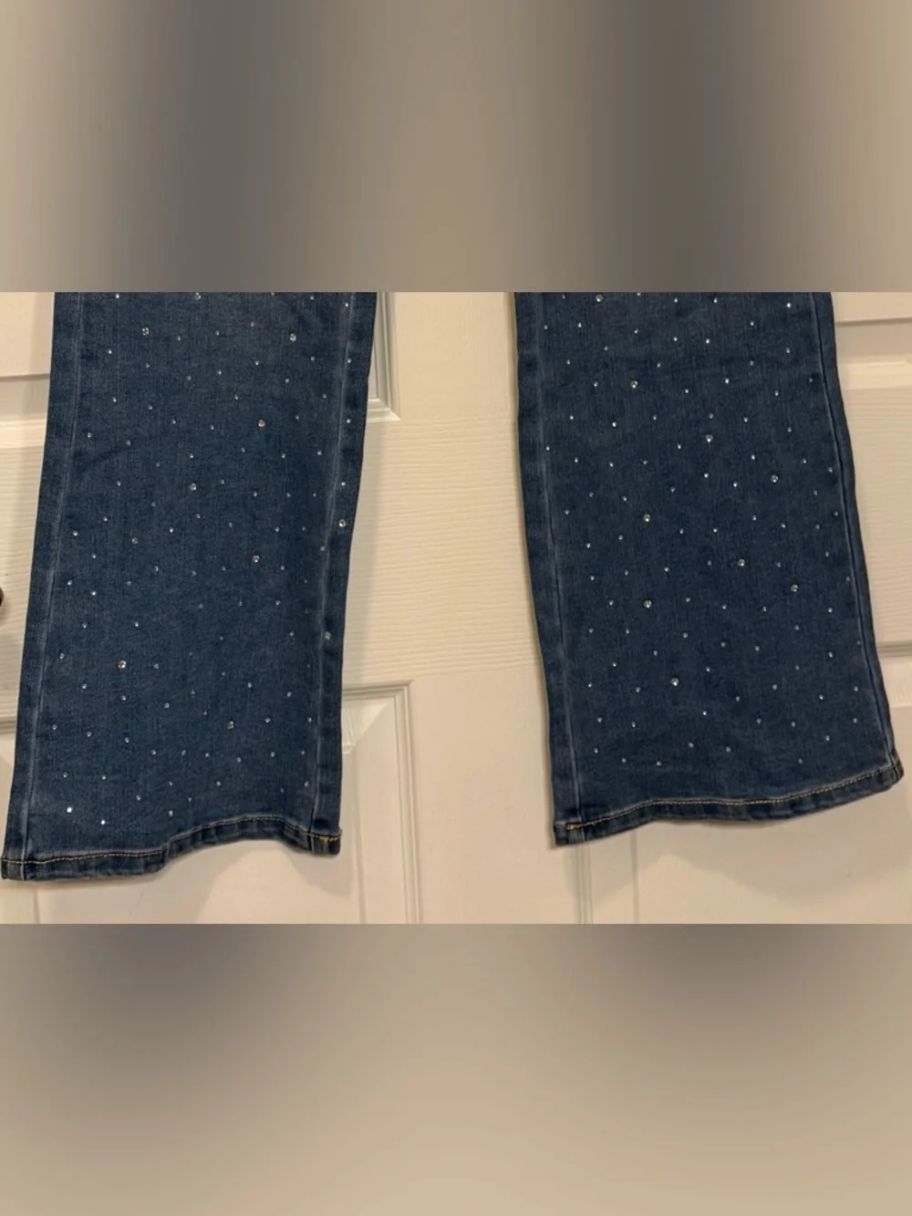 Deadstock Madden NYC Rhinestone Bootcut Jeans High Rise Medium Wash NWT Size 10 - Picture 5 of 11